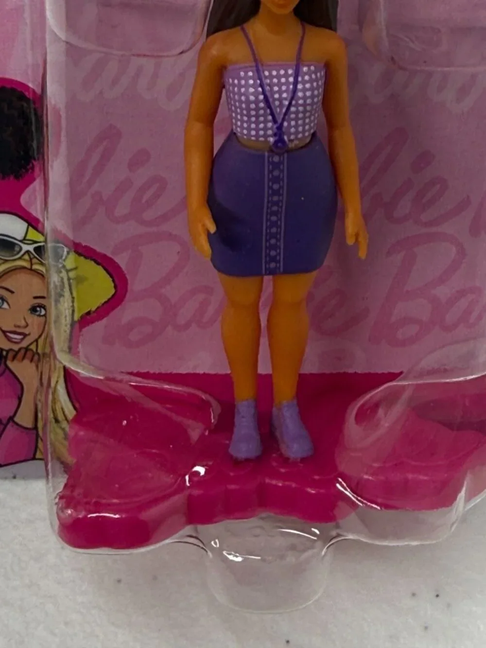 Barbie Mini Figure Purple Dress New